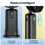 Portable Mini Fan,2400Mah USB Rechargeable Hand Neck Fan 3In1 Personal Electric Fan Standing Fans for Room Camping Foldable