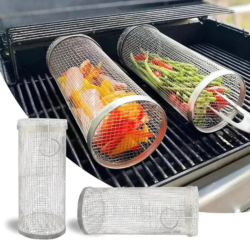 Stainless Steel Rolling Grill Basket