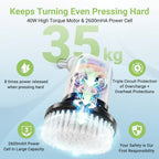 TurboScrub Pro™ Cordless Spin Scrubber with 8 Brush Heads & Long Handle