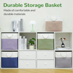 Foldable Fabric Storage Cubes with Rope Handles – Set of 6