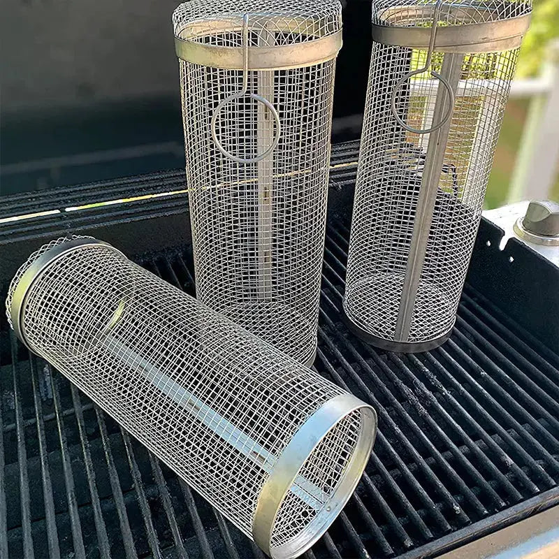 Stainless Steel Rolling Grill Basket