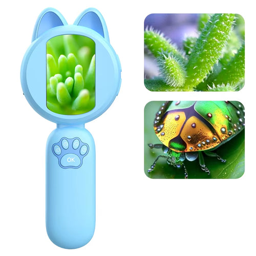 2Inch IPS Digital Microscope 1000X Handheld Microscope for Kids Magnifying Glass with Lights, Windows Compatible( HM020B)