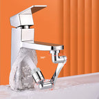 Dual-Mode Swivel Faucet Aerator with 1080° Rotation operating in kitchen sink