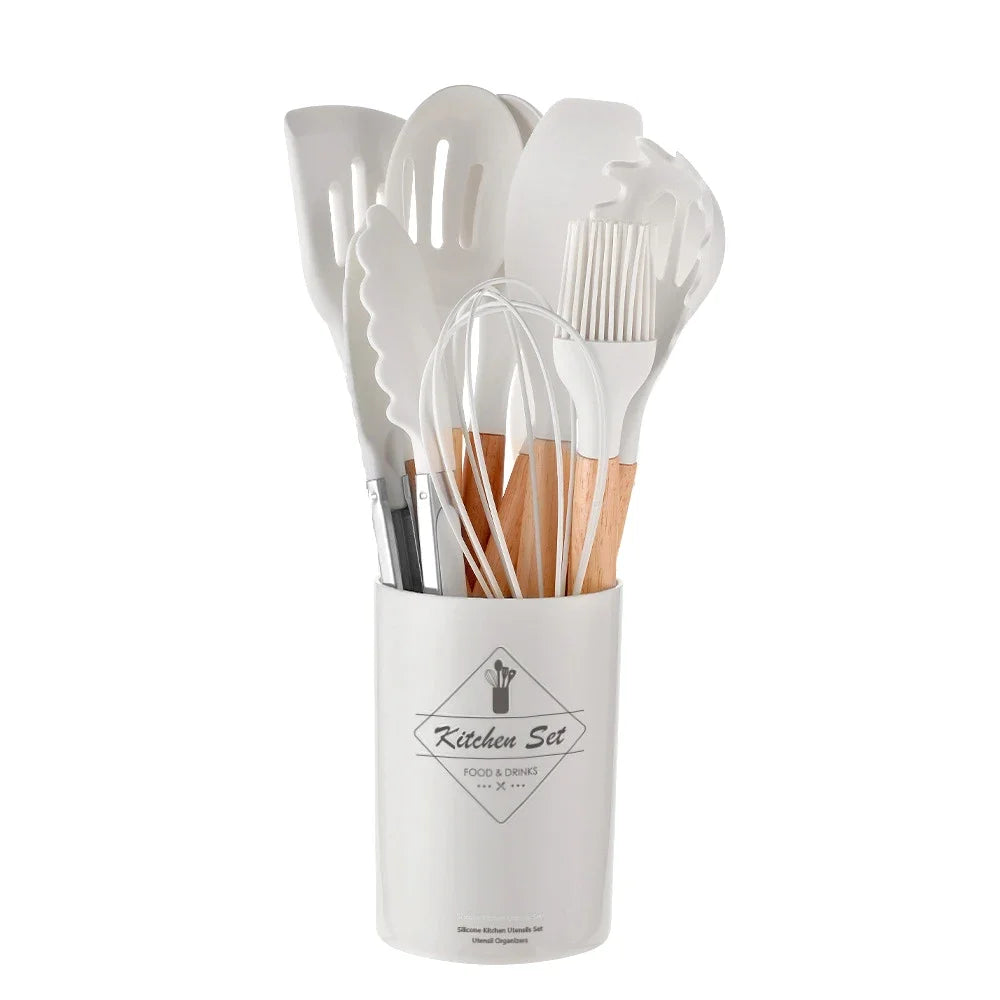 ChefEase™ Premium 12-Piece Silicone Kitchen Utensil Set