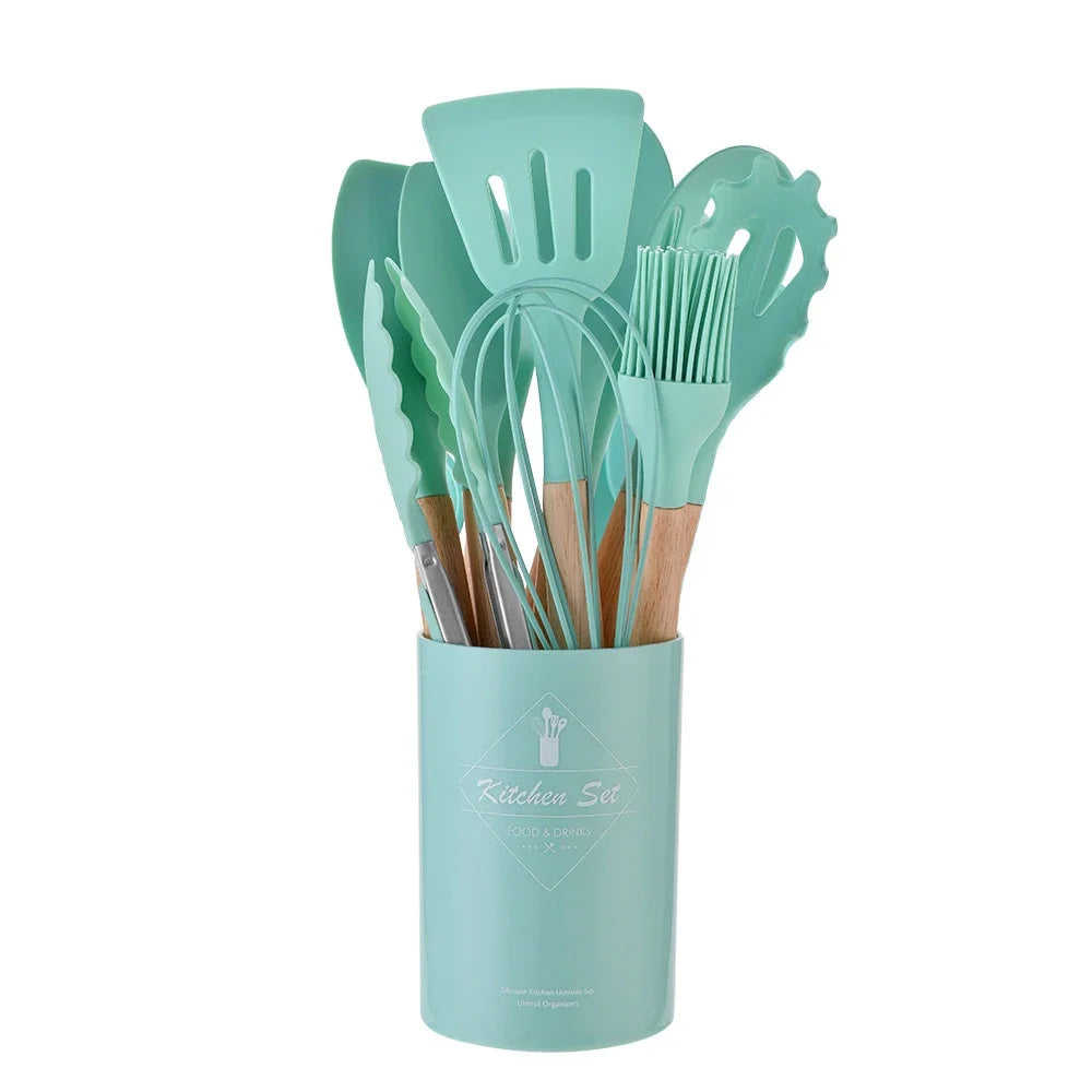 ChefEase™ Premium 12-Piece Silicone Kitchen Utensil Set