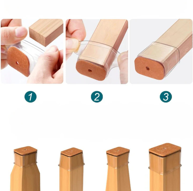 Scratch-Resistant Chair Leg Protectors – 24 Pack