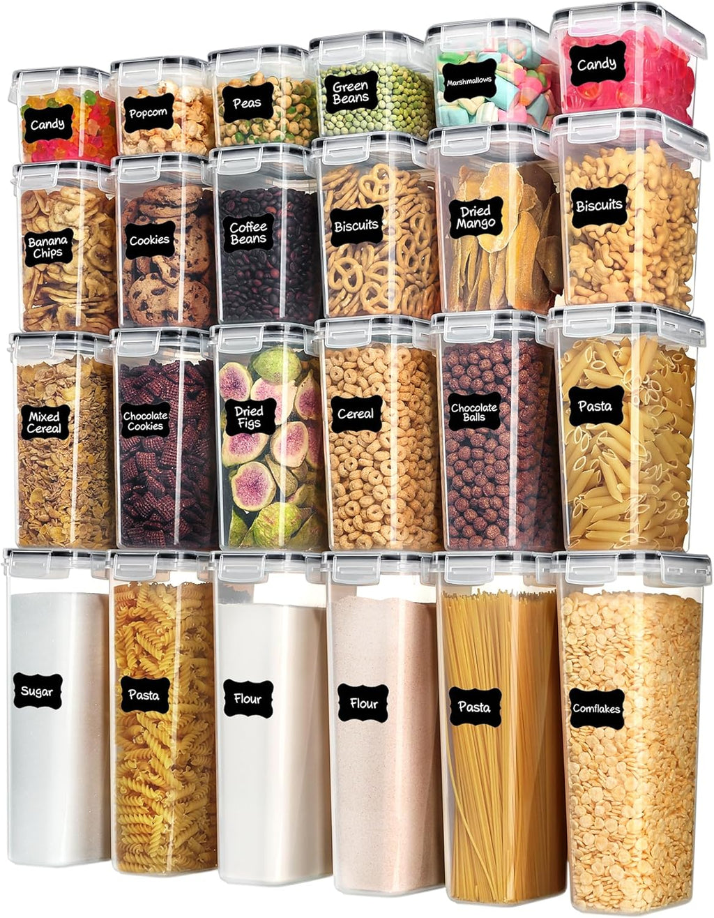 24-Piece Airtight Food Storage Container Set
Airtight food storage containers, Pantry storage containers, Kitchen storage container set, BPA-free food containers, Stackable pantry containers, Dry food storage containers, Cereal storage containers, Flour storage containers, Pantry organization containers, Airtight kitchen containers, Food storage organizer, Plastic food storage containers, Reusable pantry labels, Kitchen pantry organizer