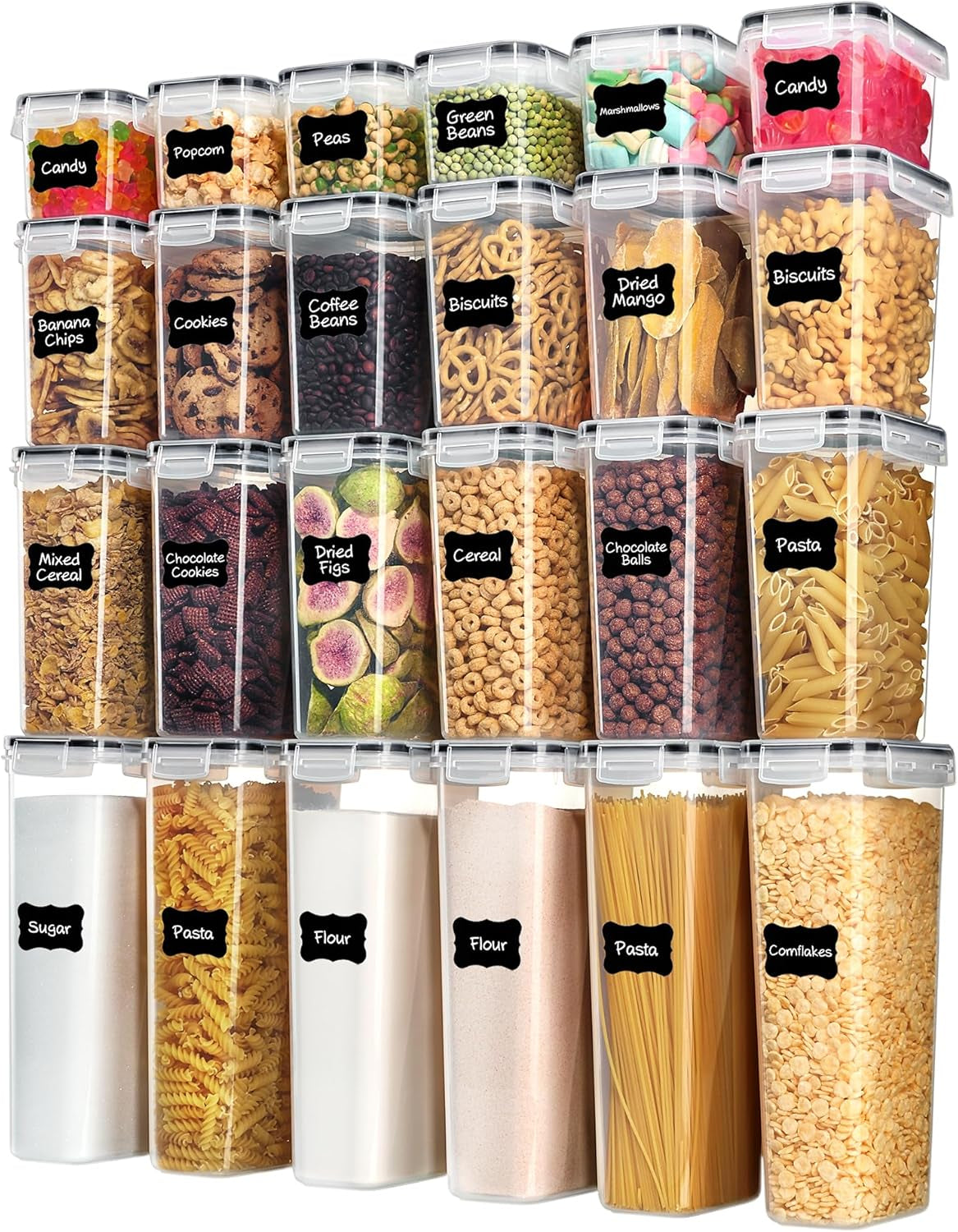 24-Piece Airtight Food Storage Container Set
Airtight food storage containers, Pantry storage containers, Kitchen storage container set, BPA-free food containers, Stackable pantry containers, Dry food storage containers, Cereal storage containers, Flour storage containers, Pantry organization containers, Airtight kitchen containers, Food storage organizer, Plastic food storage containers, Reusable pantry labels, Kitchen pantry organizer