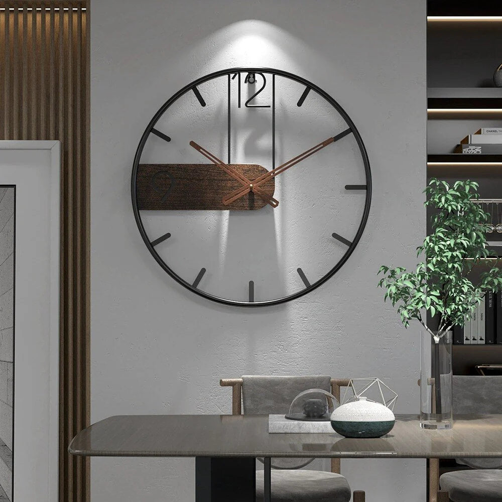Modern Walnut Wall Clock