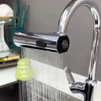 Rotating Kitchen Faucet Head cascading water into kitchen sink