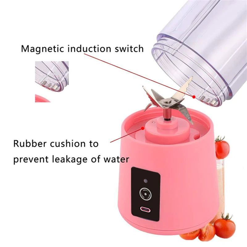 Mini Juice & Smoothie Blender – 6 Blade USB Rechargeable Mixer Cup