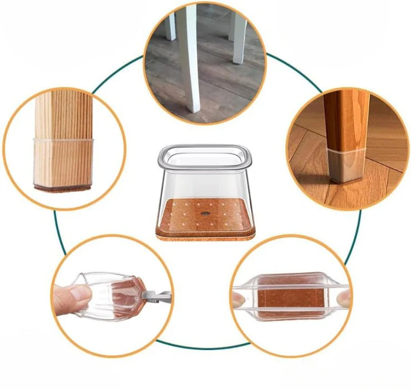 Scratch-Resistant Chair Leg Protectors – 24 Pack