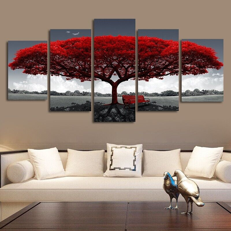 Modern Landscape Canvas Wall Art Set – 5 Piece Home Décor Collection