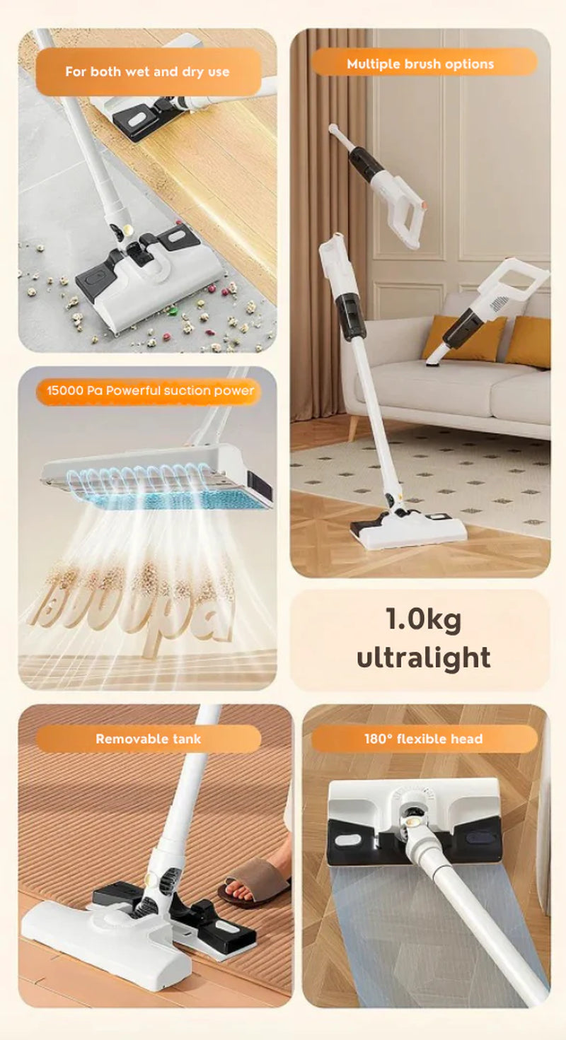 VioraClean™ 3-in-1 Cordless Vacuum – Powerful Cleaning Without the Hassle