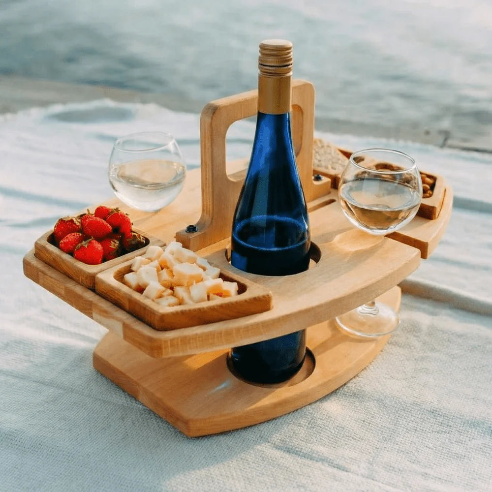 Luxury Outdoor Wooden Wine and Aperitif Table