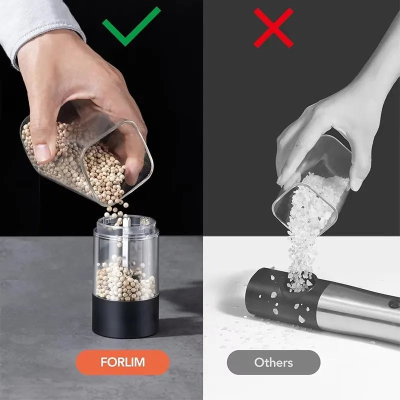 Electric Automatic Salt and Pepper Grinder Set with Led Light Grinder Set Spice Mill Adjustable Spices Grinder Kitchen Tools