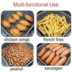New Stackable Air Fryer Rack Non-Stick Stainless Steel Grilling Rack Airfryer Tray Grill Basket Durable Kitchen Gadgets