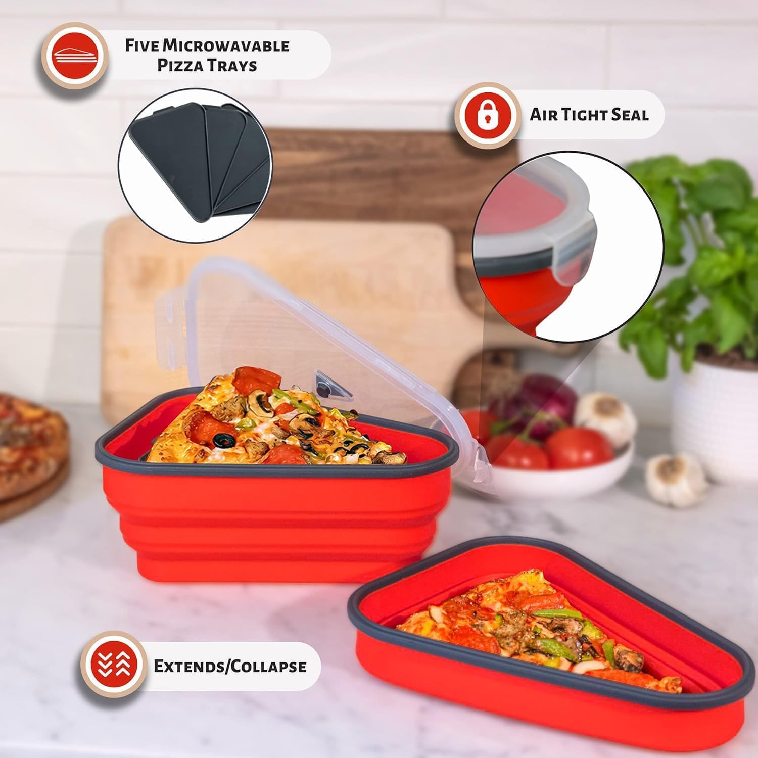 PizzaBox™ Space-Saving Pizza Storage Container