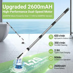 TurboScrub Pro™ Cordless Spin Scrubber with 8 Brush Heads & Long Handle