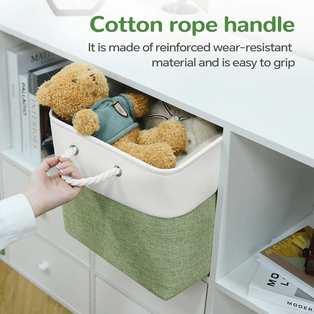 Foldable Fabric Storage Cubes with Rope Handles – Set of 6