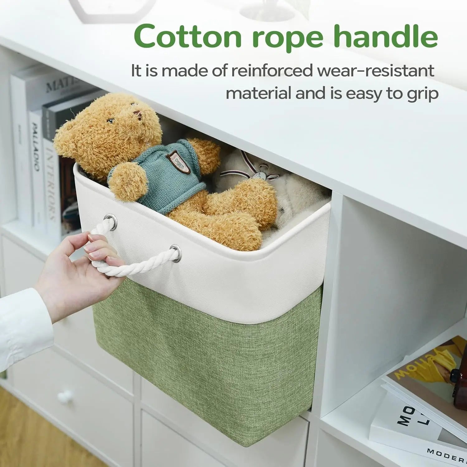 Foldable Fabric Storage Cubes with Rope Handles – Set of 6