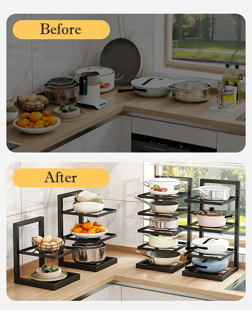 Adjustable Pot & Pan Storage Rack