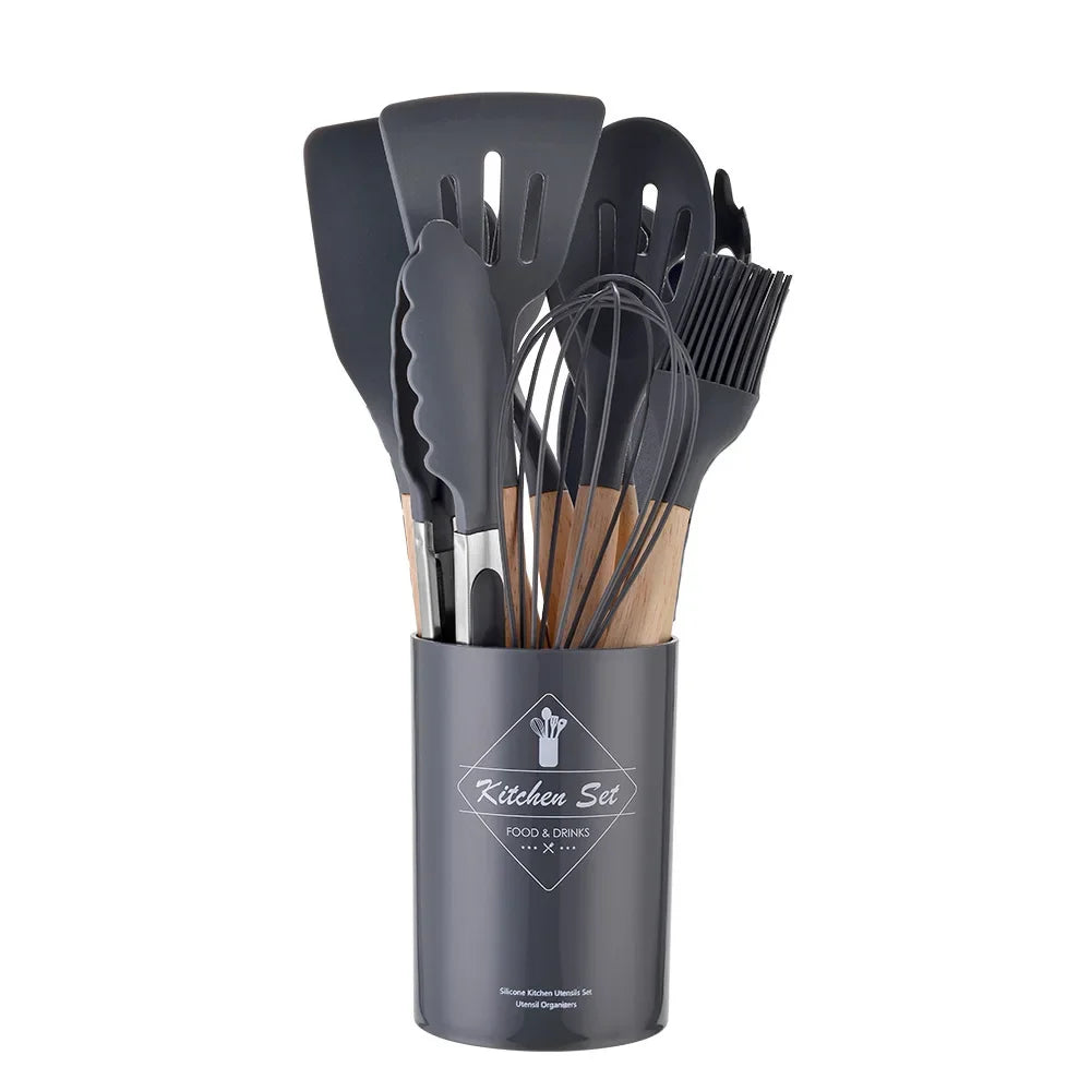 ChefEase™ Premium 12-Piece Silicone Kitchen Utensil Set