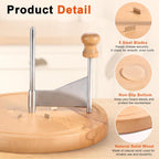 Wooden Cheese Wheel Cutter, Stainless Steel round Cheese Curler Slicer Maker Shaver with Handle Kitchen Accessories for Butter Chocolate Home Restaurants Cafes Bakery