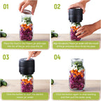 Electric Mason Jar Vacuum Sealer Kit with Auto-Stop Cordless One-Button Vacuum Sealer for Wide & Regular Mouth Jars, LED Display, Includes 8 Lids for Food Storage & Canning