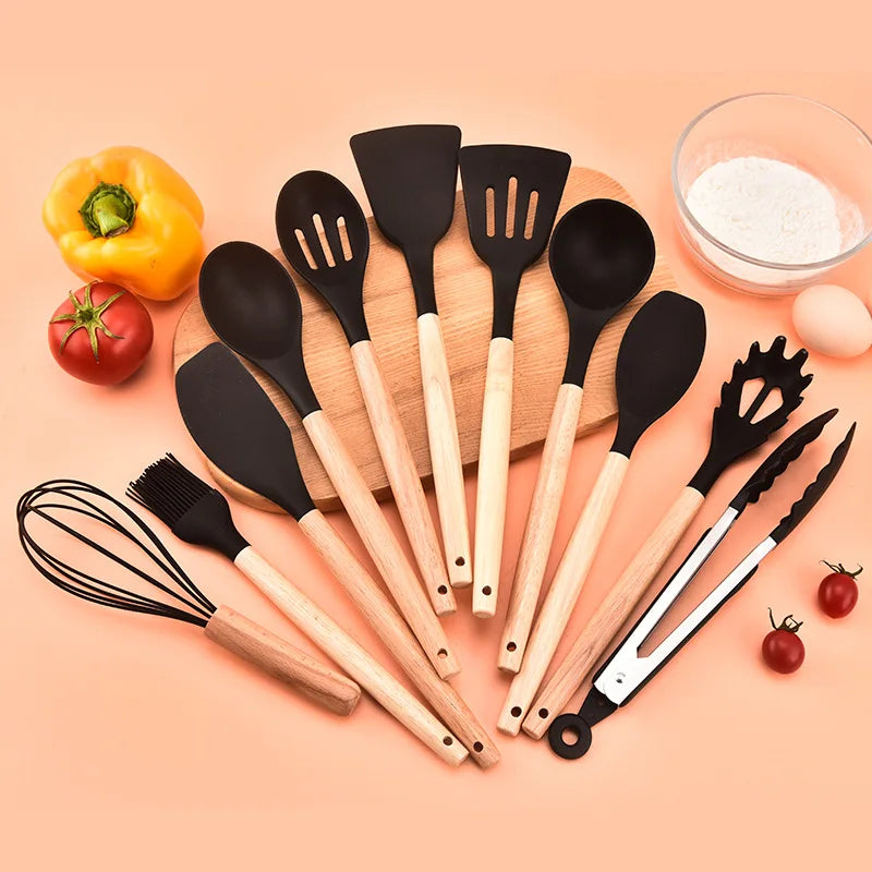 ChefEase™ Premium 12-Piece Silicone Kitchen Utensil Set