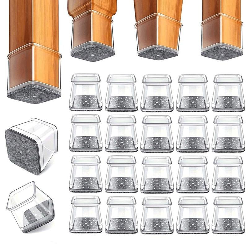Scratch-Resistant Chair Leg Protectors – 24 Pack