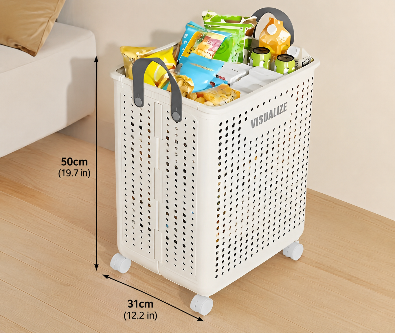 FlexiRoll Collapsible Wheeled Laundry Basket