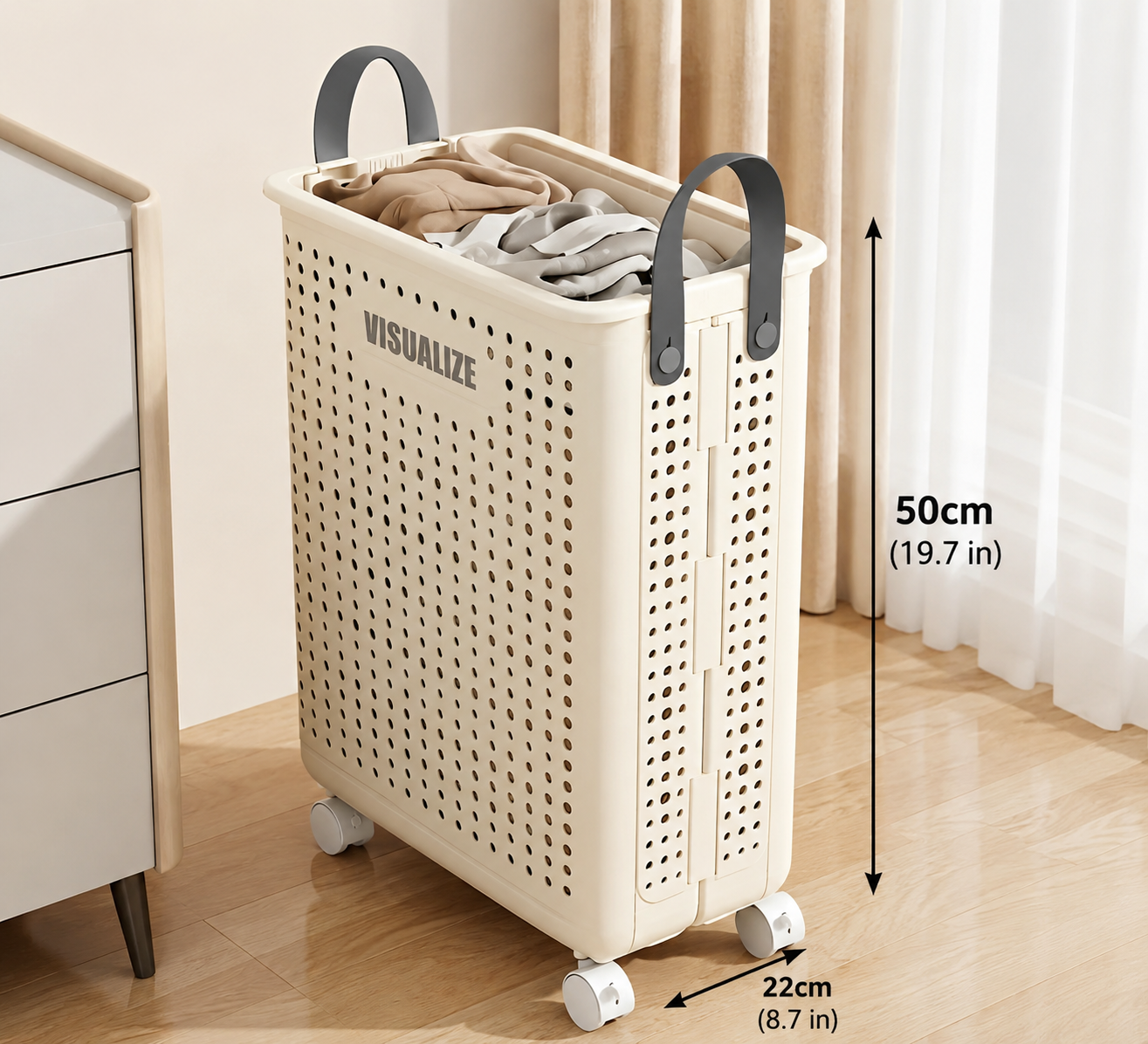 FlexiRoll Collapsible Wheeled Laundry Basket