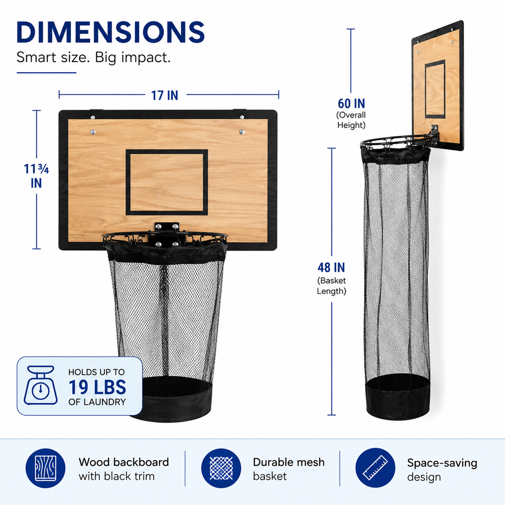 Hoop & Hamper Basketball Laundry Basket