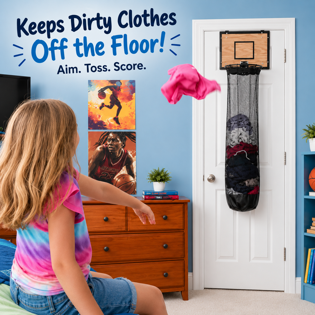 Hoop & Hamper Basketball Laundry Basket