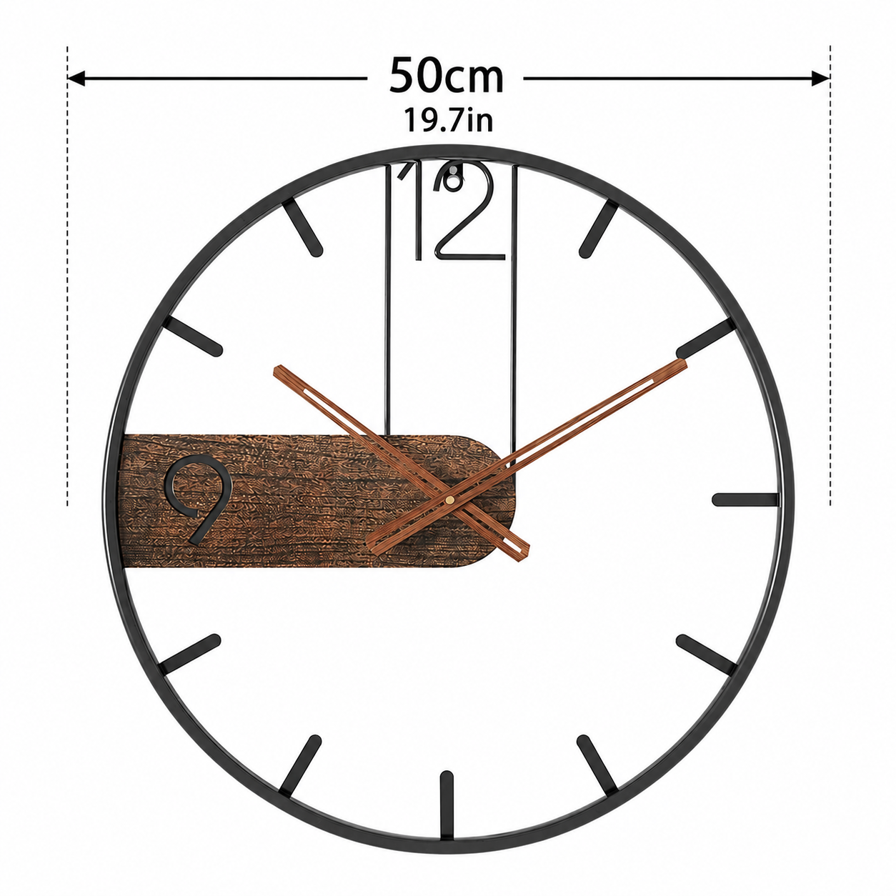 Modern Walnut Wall Clock