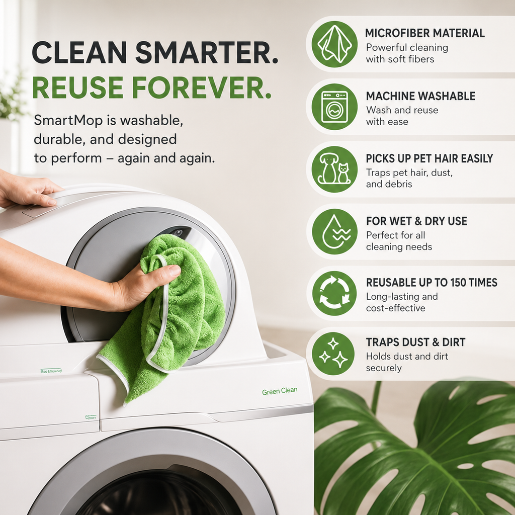 SmartMop Reusable Microfiber Mop Pads