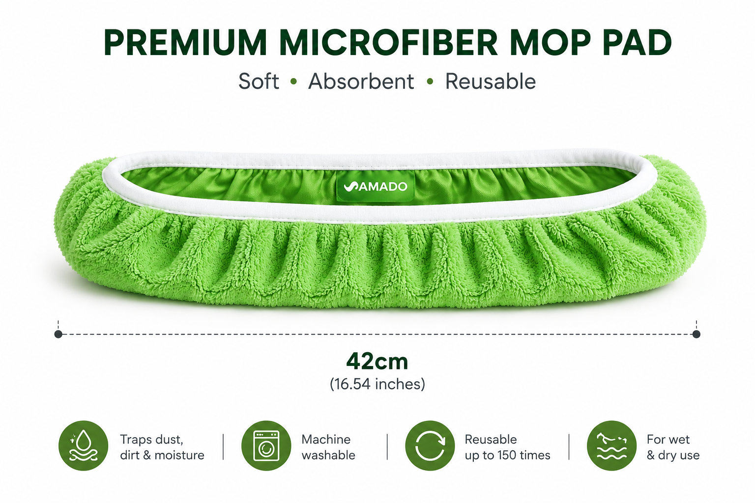 SmartMop Reusable Microfiber Mop Pads