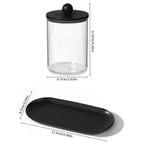 2 Pack Qtip Holder Dispenser with Tray Bathroom Jar Storage Organization Acrylic Apothecary Jars Canisters for Cotton Ball Qtip