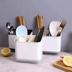 Multi Functional Tableware Storage Rack for Household Kitchen, Chopstick Storage Tube with Drainage Tray, Mold Resistant