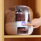 360° Rotating Dry Food Organizer for Rice, Grains & Cereal