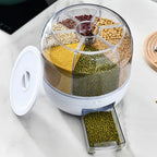 360° Rotating Dry Food Organizer for Rice, Grains & Cereal