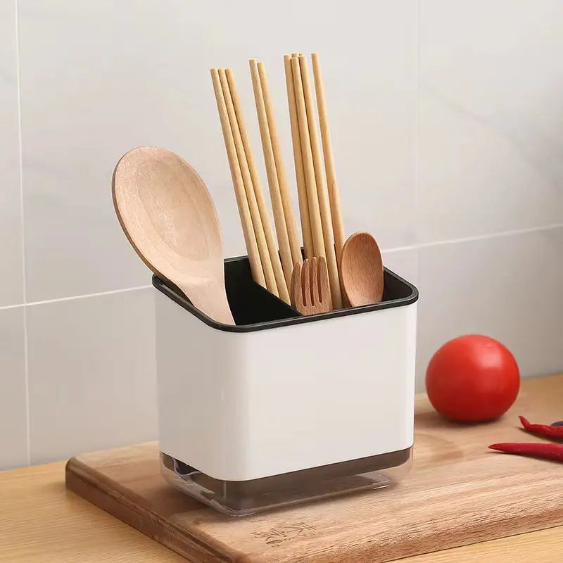 Multi Functional Tableware Storage Rack for Household Kitchen, Chopstick Storage Tube with Drainage Tray, Mold Resistant