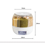 360° Rotating Dry Food Organizer for Rice, Grains & Cereal