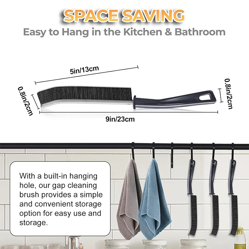 3Pcs Hard Bristle Crevice Cleaning Brush Gap Cleaning Brush Corner Cleaning Brush Kitchen Window Cleaning Brush JT357