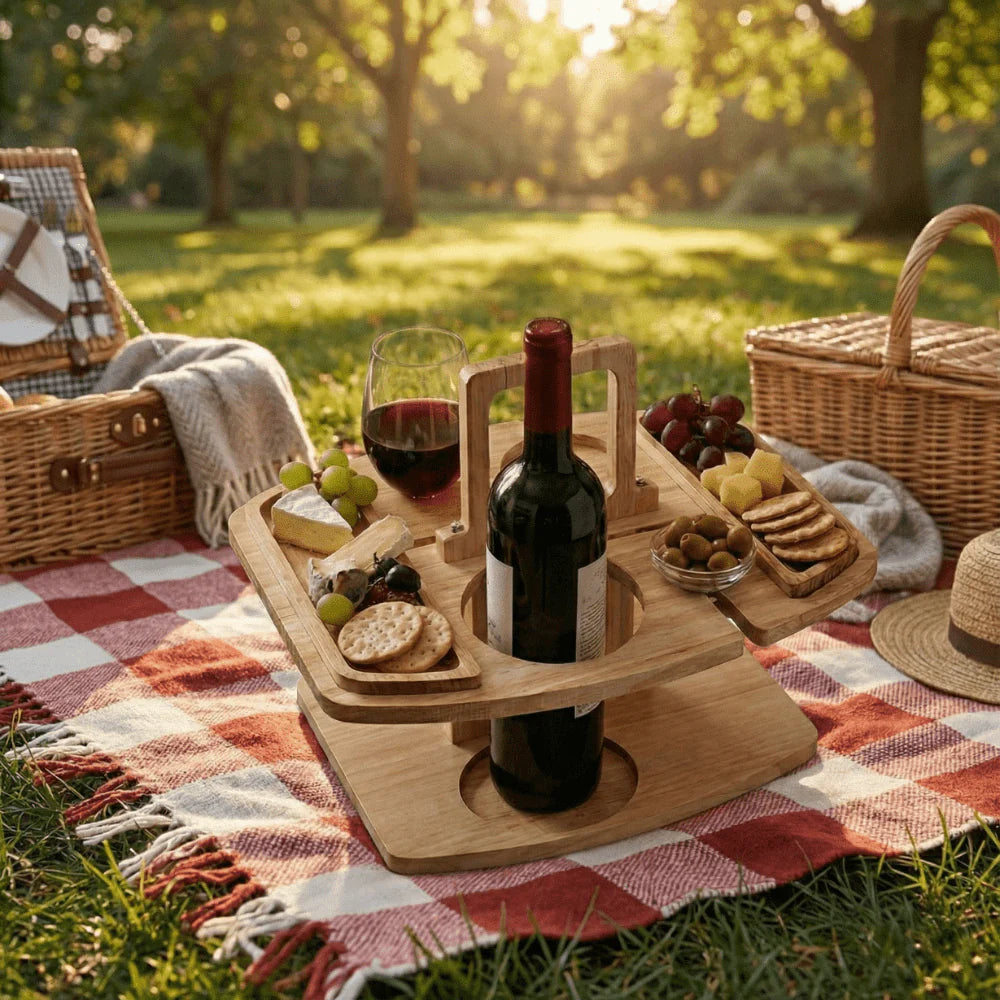 Luxury Outdoor Wooden Wine and Aperitif Table