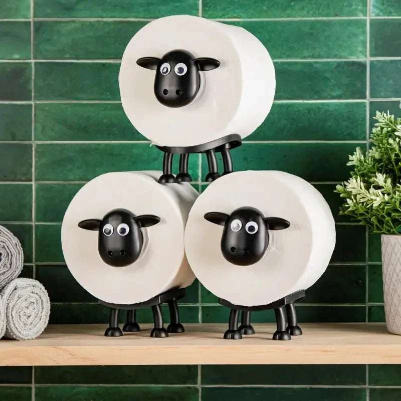 Sheepease™ Decorative Sheep Toilet Paper Holder & Storage Rack - Set of 2