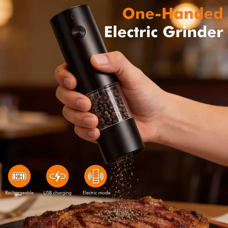 Electric Automatic Salt and Pepper Grinder Set with Led Light Grinder Set Spice Mill Adjustable Spices Grinder Kitchen Tools