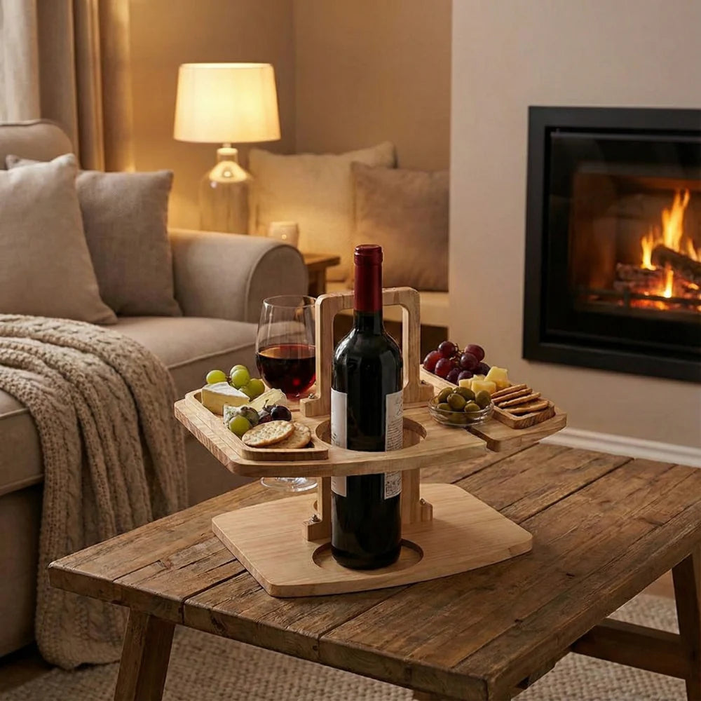 Luxury Outdoor Wooden Wine and Aperitif Table