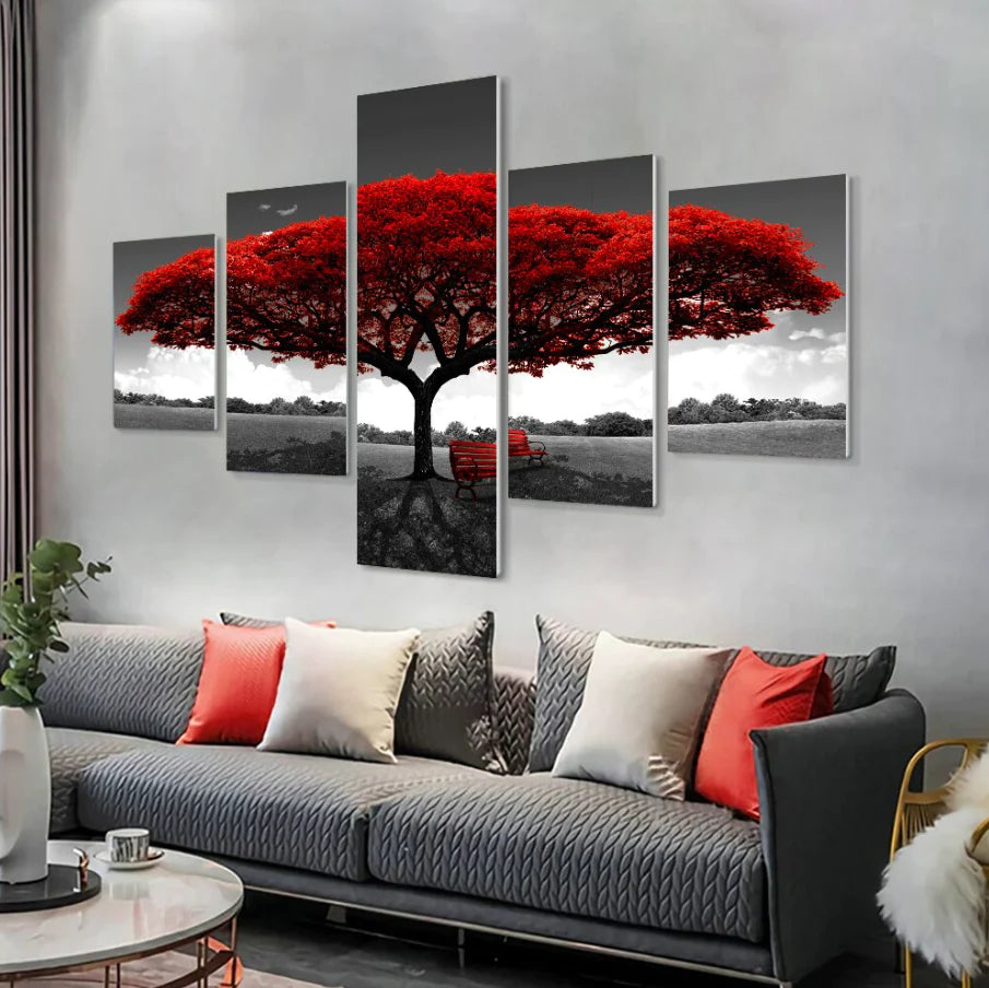 Modern Landscape Canvas Wall Art Set – 5 Piece Home Décor Collection